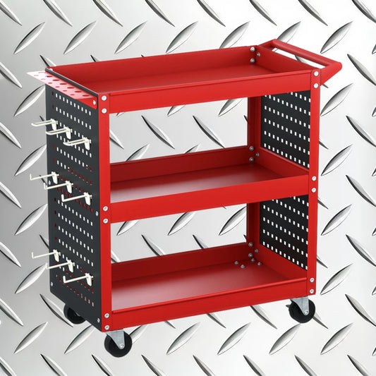 Giantz 3-Tier Tool Cart Trolley Toolbox Workshop Garage Storage Organizer 150kg