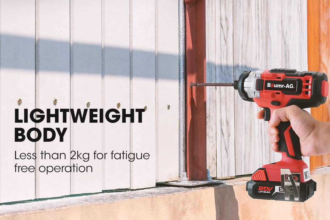 BAUMR-AG 20V Cordless Impact Driver Kit w/ Battery Charger