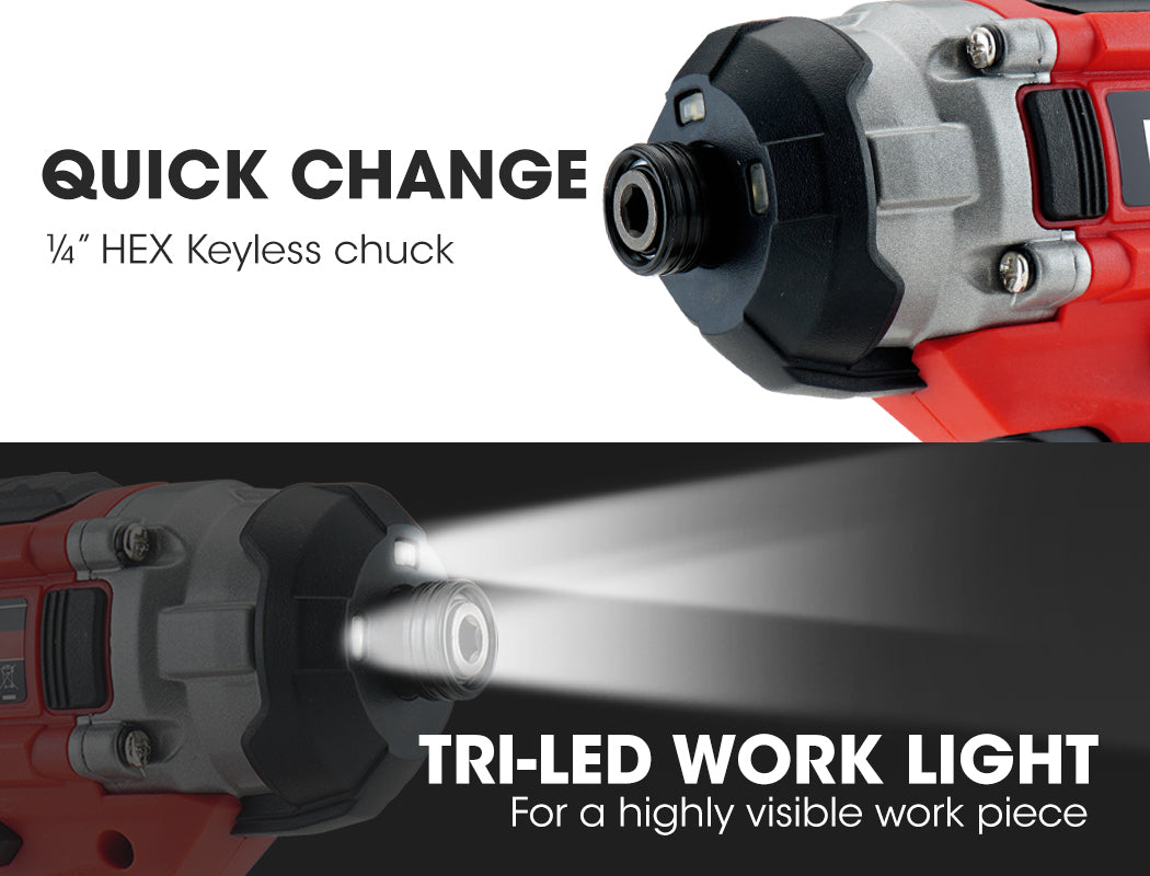 BAUMR-AG 20V Cordless Impact Driver Kit w/ Battery Charger