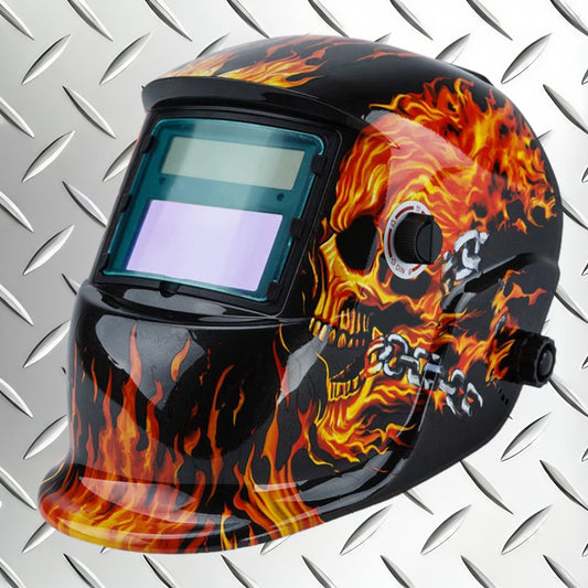 ROSSI Solar Auto Darkening Welding Helmet Flame Skull